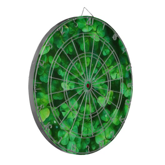 Lucky Celtic Irish Green Kleeblatts Dartscheibe (Vorderseite Links)