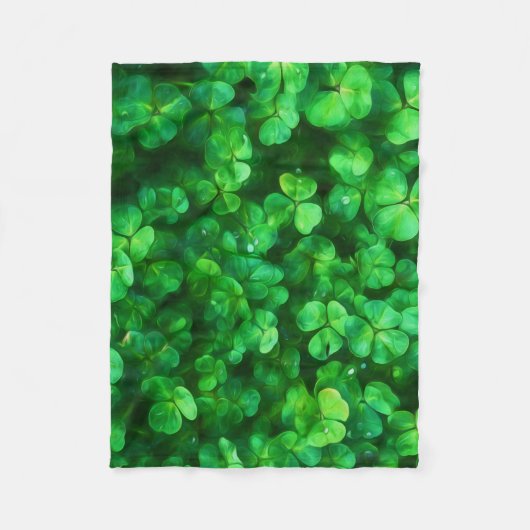 Lucky Celtic Irish Green Kleeblatts Fleecedecke (Vorderseite)