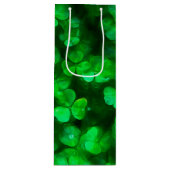 Lucky Celtic Irish Green Kleeblatts Geschenktüte Für Weinflaschen (Vorderseite)