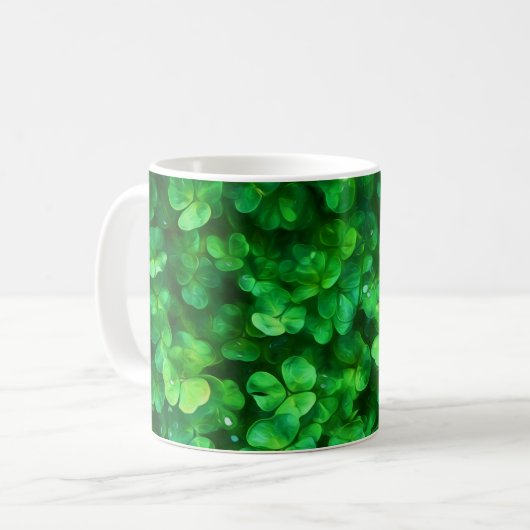 Lucky Celtic Irish Green Kleeblatts Kaffeetasse (Vorderseite Links)