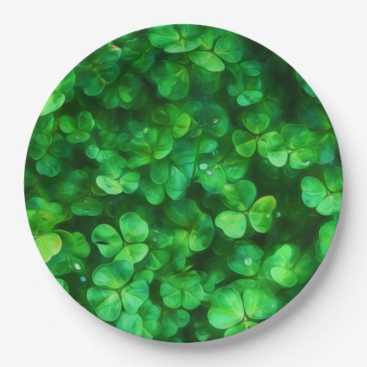 Lucky Celtic Irish Green Kleeblatts Pappteller (Vorderseite)
