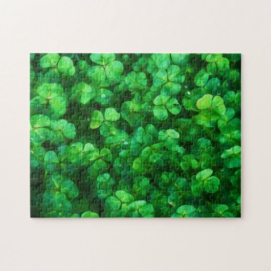 Lucky Celtic Irish Green Kleeblatts Puzzle (Horizontal)
