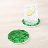 Lucky Celtic Irish Green Kleeblatts Sandstein Untersetzer (Seite)