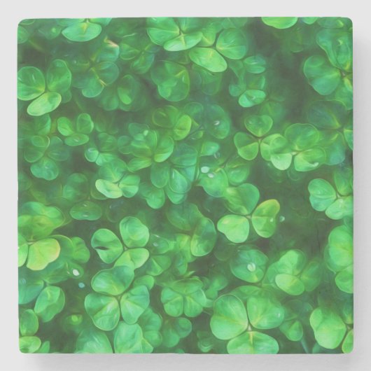 Lucky Celtic Irish Green Kleeblatts Steinuntersetzer (Vorderseite)
