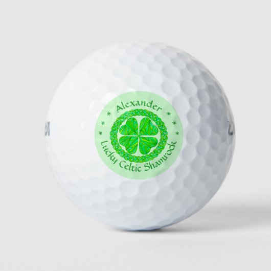 Lucky Celtic Kleeblatt 4 Leaf Clover Green Golfball (Vorderseite)