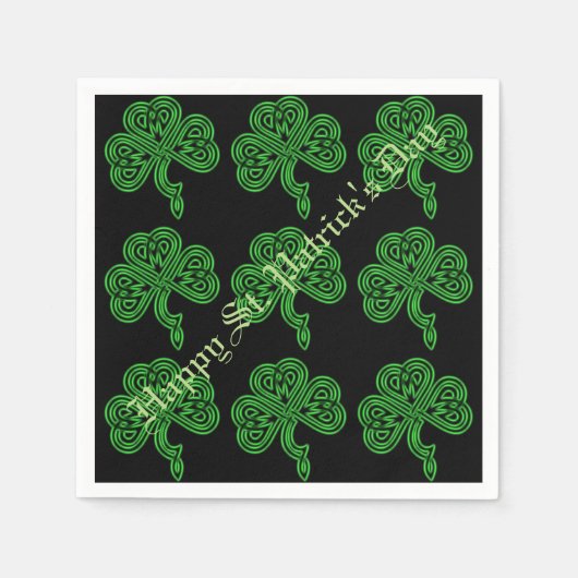 Lucky Celtic Kleeblatt Pattern Napkins Serviette (Vorderseite)