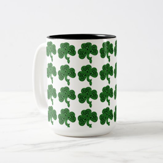 Lucky Celtic Kleeblatt Tasse (Vorderseite Links)