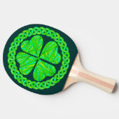 Lucky Celtic Kleeblatt Vierblättriges Kleeblatt Tischtennis Schläger (Seitenansicht)