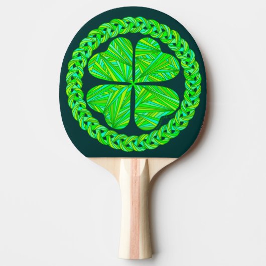 Lucky Celtic Kleeblatt Vierblättriges Kleeblatt Tischtennis Schläger (Vorderseite)