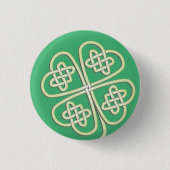 Lucky Celtic Vierblättriges Kleeblatt Button (Vorderseite)