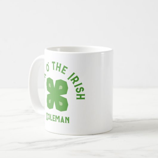 Lucky Charm Abstract 4-Leaf Clover Kaffeetasse (Vorderseite Links)