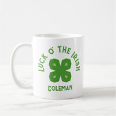 Lucky Charm Abstract 4-Leaf Clover Kaffeetasse (Links)