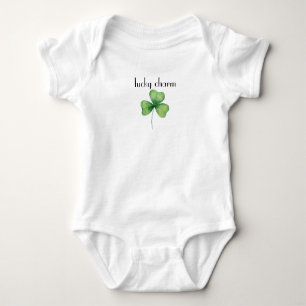 Lucky Charm Baby Bodysuit mit Kleeblatt Baby Strampler