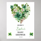 Lucky Charm Baby Dusche Kleeblatt Clover Poster (Vorne)