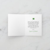 Lucky Charm Baby Dusche Kleeblatt Danke Karte (Innenseite)