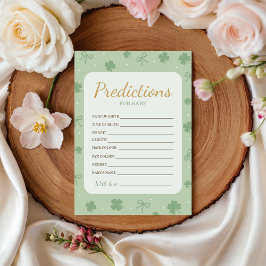 Lucky Charm Baby Predictions Card Einladung
