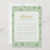 Lucky Charm Baby Shower Advice Card Einladung (Vorderseite)