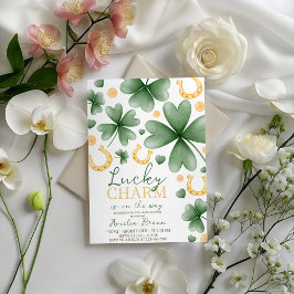 Lucky Charm Baby Shower Invitation Einladung