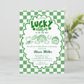 Lucky Charm Baby Shower Invitation Einladung (Stehend Vorderseite)