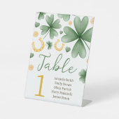 Lucky Charm Baby Shower Table Number Sockelschild (Vorderseite)