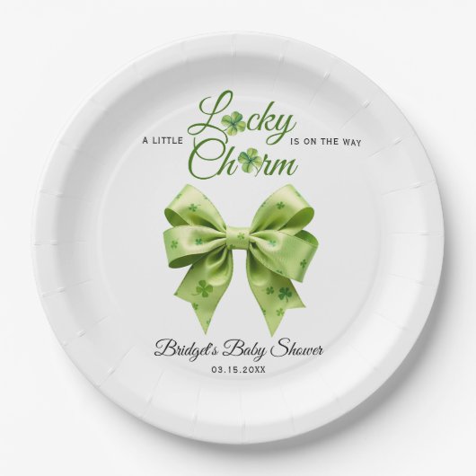 Lucky Charm Bogen St. Patrick's Day Babydusche Pappteller (Vorderseite)