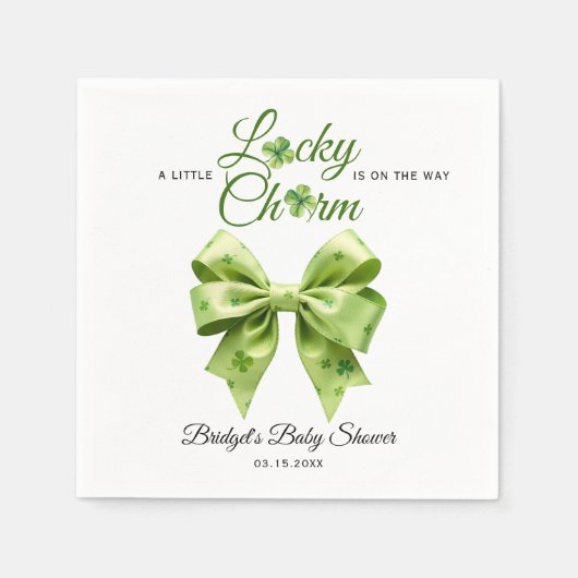 Lucky Charm Bogen St. Patrick's Day Babydusche Serviette (Vorderseite)