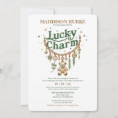 Lucky Charm Bracelet Baby Dusche Einladung (Vorderseite)