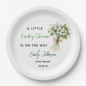 Lucky Charm Bridal Shower Paper Plates Greenery Pappteller (Vorderseite)