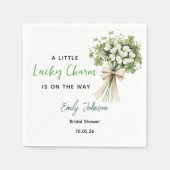 Lucky Charm Bridal Shower Party Napkins Greenery Serviette (Vorderseite)
