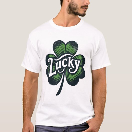 Lucky Charm Clover St Patrick's Day T-Shirt (Vorderseite)