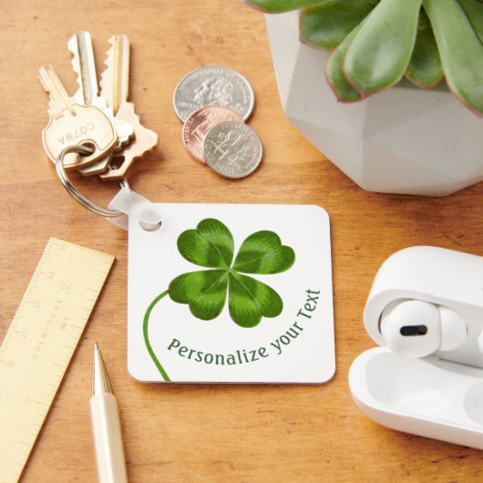Lucky Charm Clover Vintage Personalisierte Viel Gl Schlüsselanhänger (Schreibtisch)