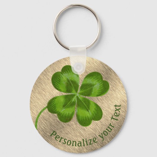 Lucky Charm Clover Vintage Personalisierte Viel Gl Schlüsselanhänger (Vorderseite)