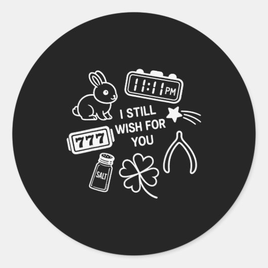 Lucky Charm Collage Funny Wishbone - Eleven Eleven Runder Aufkleber (Vorderseite)