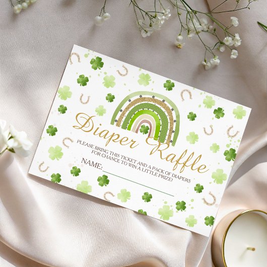 Lucky Charm Diaper Raffle Card Begleitkarte