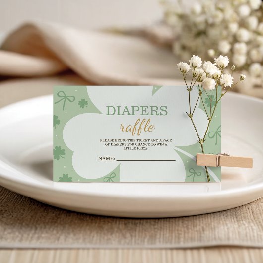 Lucky Charm Diaper Raffle Card Begleitkarte