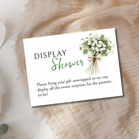 Lucky Charm Display Shower Enclosure Card Shamrock Begleitkarte