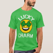 Lucky Charm Emoji Kleeblatt St Patricks Day T-Shirt (Vorderseite)