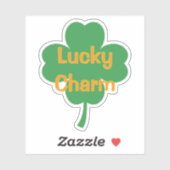 Lucky Charm Four-Leaf Clover St Patricks Day Aufkleber (Blatt)