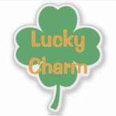 Lucky Charm Four-Leaf Clover St Patricks Day Aufkleber (Vorderseite)