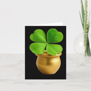 Lucky Charm Golden Pot mit vierblättriger Klee St. Karte