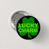 Lucky Charm Green Kleeblatt Button (Vorne & Hinten)
