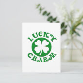 Lucky Charm Green/White Circle Postkarte (Stehend Vorderseite)
