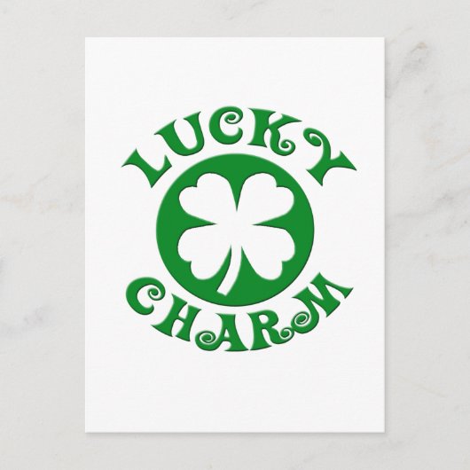 Lucky Charm Green/White Circle Postkarte (Vorderseite)