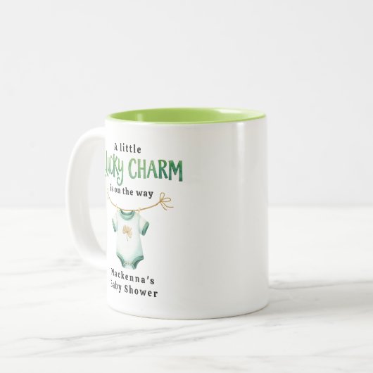 Lucky Charm Irish Baby Dusche Coffee Tasse (Vorderseite Links)