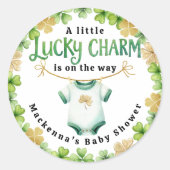 Lucky Charm Irish Baby Dusche Gefallen Sticker (Vorderseite)