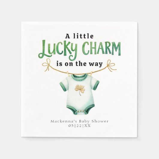 Lucky Charm Irish Baby Dusche Napkins Serviette (Vorderseite)