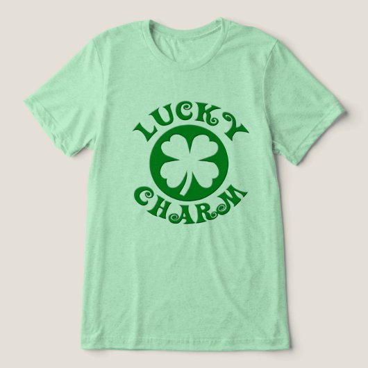 Lucky Charm Irish Vierblättriges Kleeblatt T - Shi Tri-Blend Shirt (Design Vorderseite)
