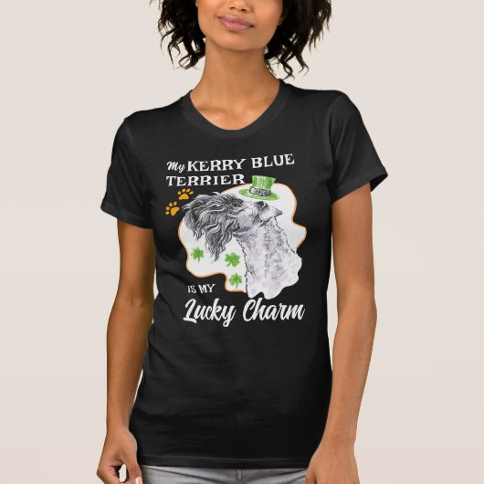 Lucky Charm Kerry Blue Terrier Fun Irish Dog Liebh T-Shirt (Vorderseite)