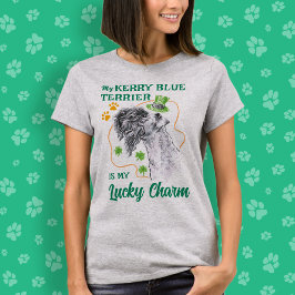 Lucky Charm Kerry Blue Terrier Irish Dog Mom Funny T-Shirt
