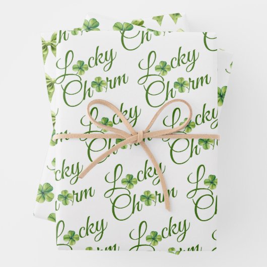 Lucky charm Klee St. Patrick's Day Baby Shower Geschenkpapier Set (Beispiel)